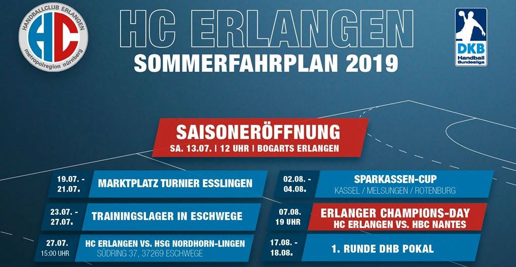 Blizz Leserreporter Handball-Bundesliga: intensiver Sommerfahrplan des HC Erlangen