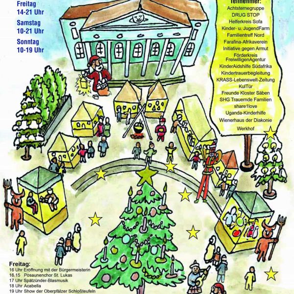 Weihnachtsmarkt der Sozialen Initiativen 6. bis 8.12.: Advent am Bismarckplatz