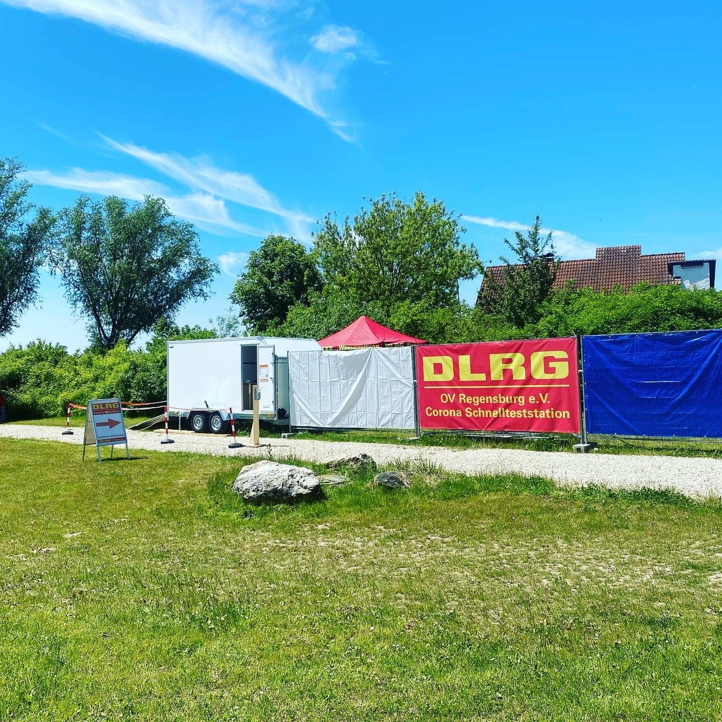 Corona-Schnellteststation am Guggenberger See Mehr Sicherheit auch an Land